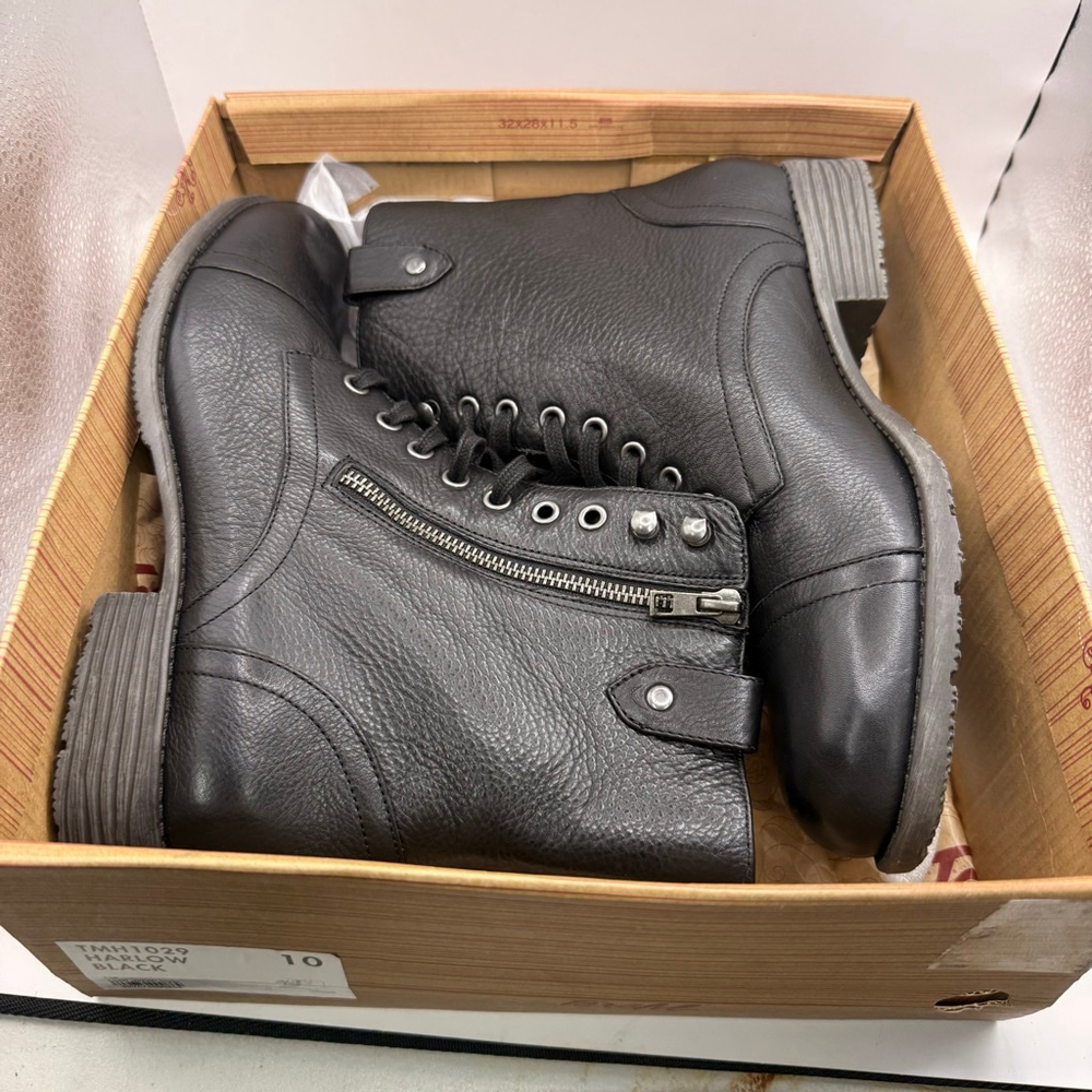 Women's Tara M. Black Harlow Combat & Moto Boots Size 10